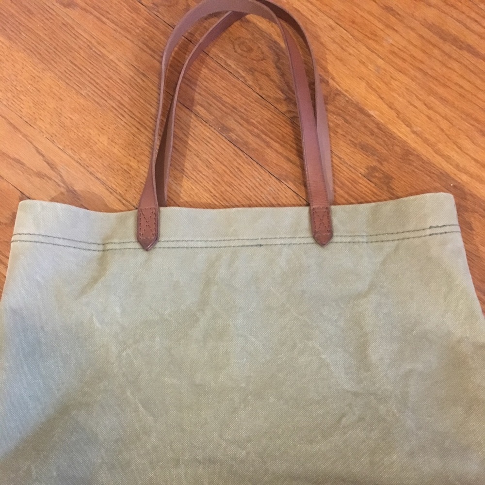 Army green Madewell canvas tote